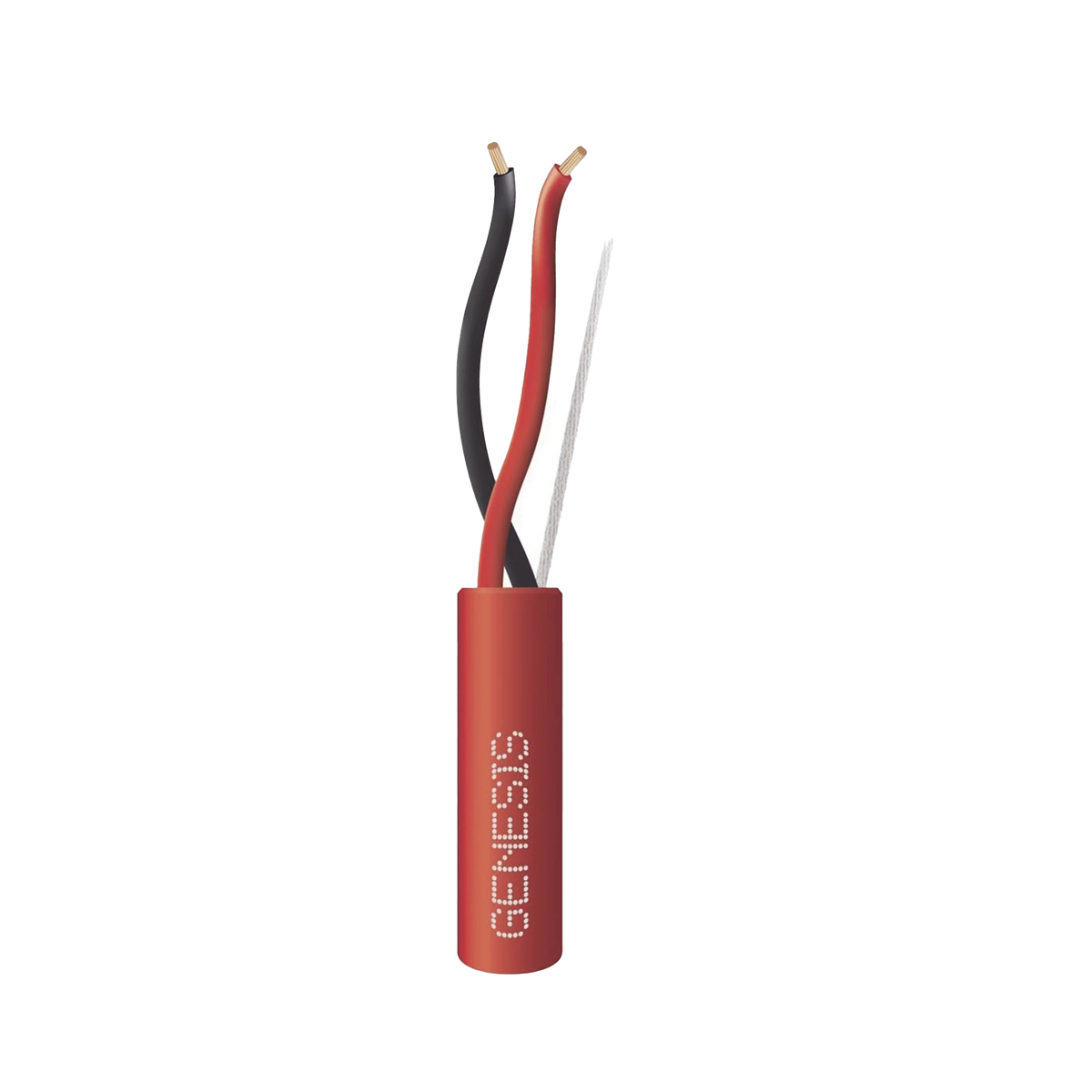 Carrete de 305 Metros (1000 Pies) de Alambre / 2 x 14 AWG / Riser / BLINDADO / Tipo FPLR / Color Rojo / Para Aplicaciones en Sistemas de Detección de Incendio y Sistemas de Evacuación