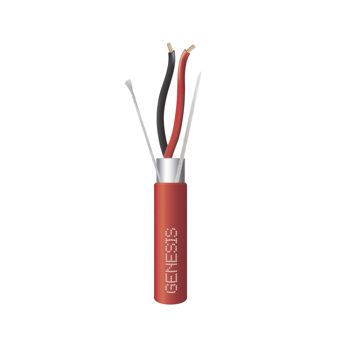 Carrete de Cable de 305 Metros (1000 Pies) / 2 x 14 AWG / Plenum / Tipo FPLP-CL3P / Color Rojo / Para Aplicaciones en Paneles de Detección de Incendio y Sistemas de Evacuación