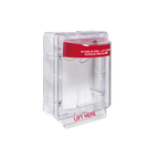 Cubierta Protectora Serie Stopper II® De Policarbonato, Con Bocina, Espaciador Transparente, Montaje en Superficie, Etiqueta en Inglés