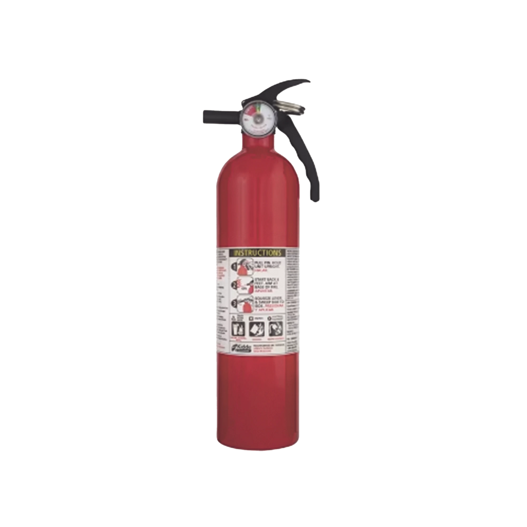 Extintor Desechable de Polvo Químico Seco | Fuegos Clase A, B y C | SOPORTE PLASTICO | Pieza de 2.5 lb