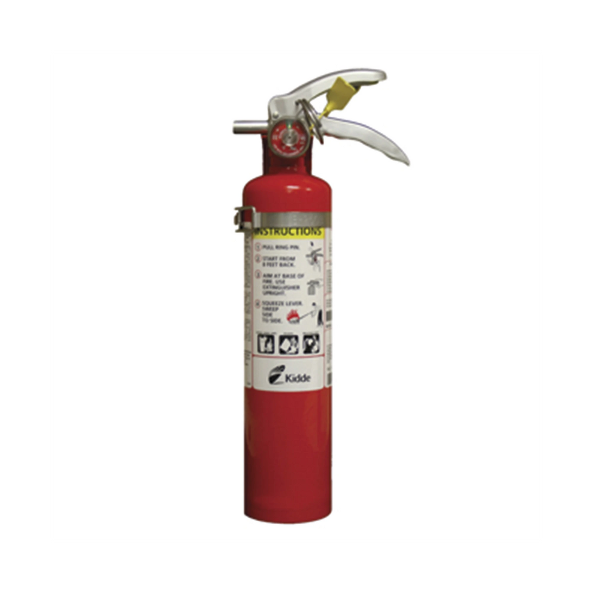 Extintor Desechable de Polvo Químico Seco | Fuegos Clase A, B y C | Soporte Metálico | Pieza de 2.5 lb