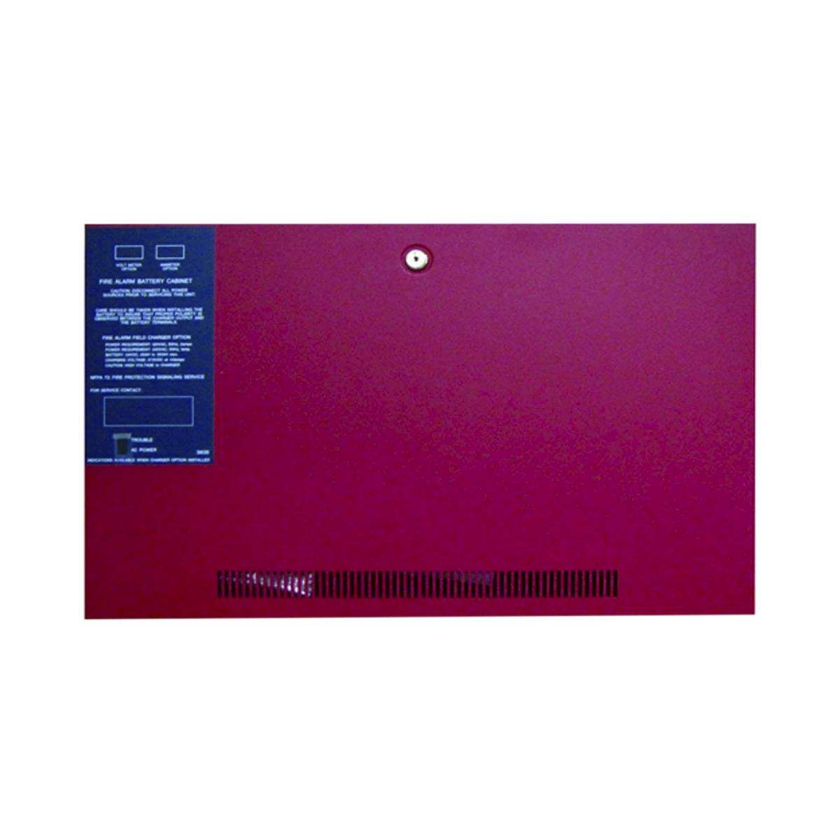 Gabinete para dos baterías de respaldo de 55 AH. Para aplicaciones en sistemas de detección de incendio (FAS).