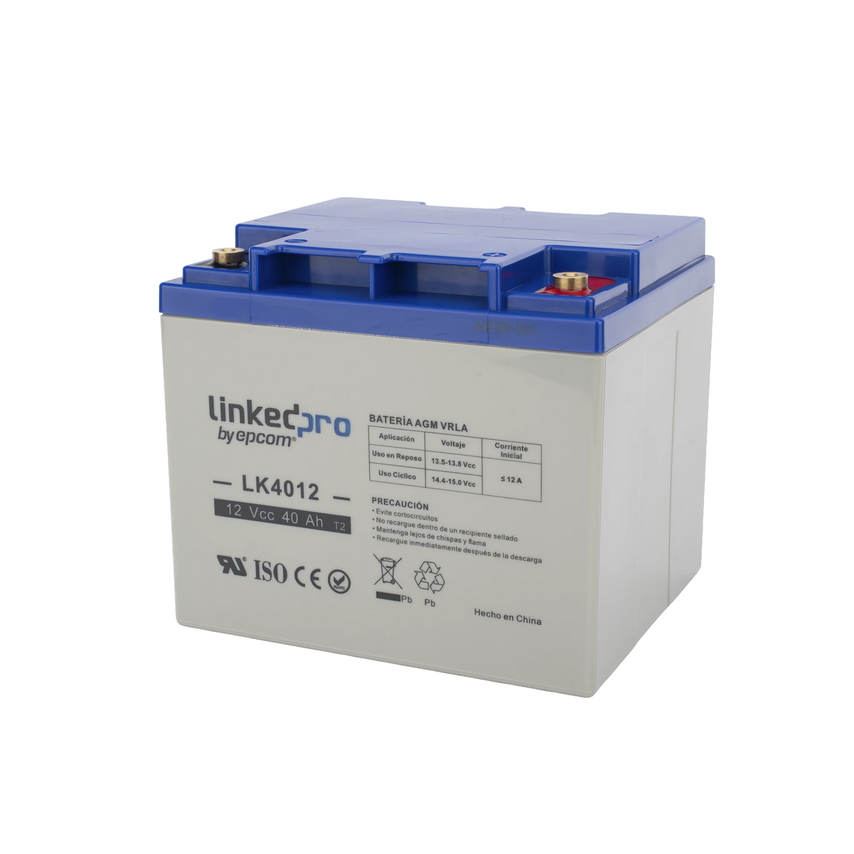 Batería 12 V 40 Ah AGM | Especial para Seguridad Electrónica | certificada UL | Vida útil 5 años | Terminales T2