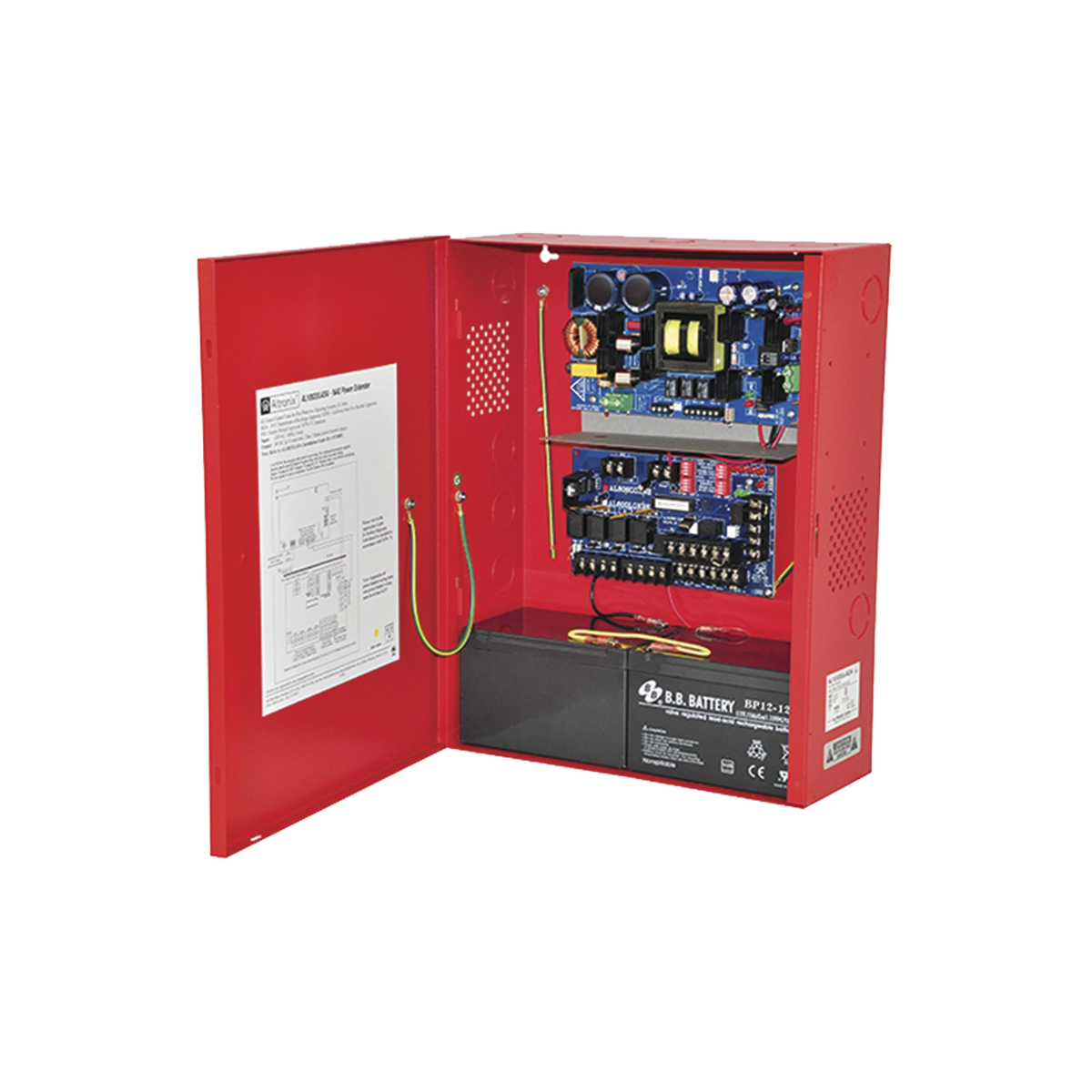 Fuente de Alimentación Remota / 6 Amperes / 2 Entradas / 5 Salidas NAC o Auxiliar de 24 Vcc / Compatible con paneles Notifier, Farenhyt, Silent Knight y Fire-Lite / Gabinete Rojo