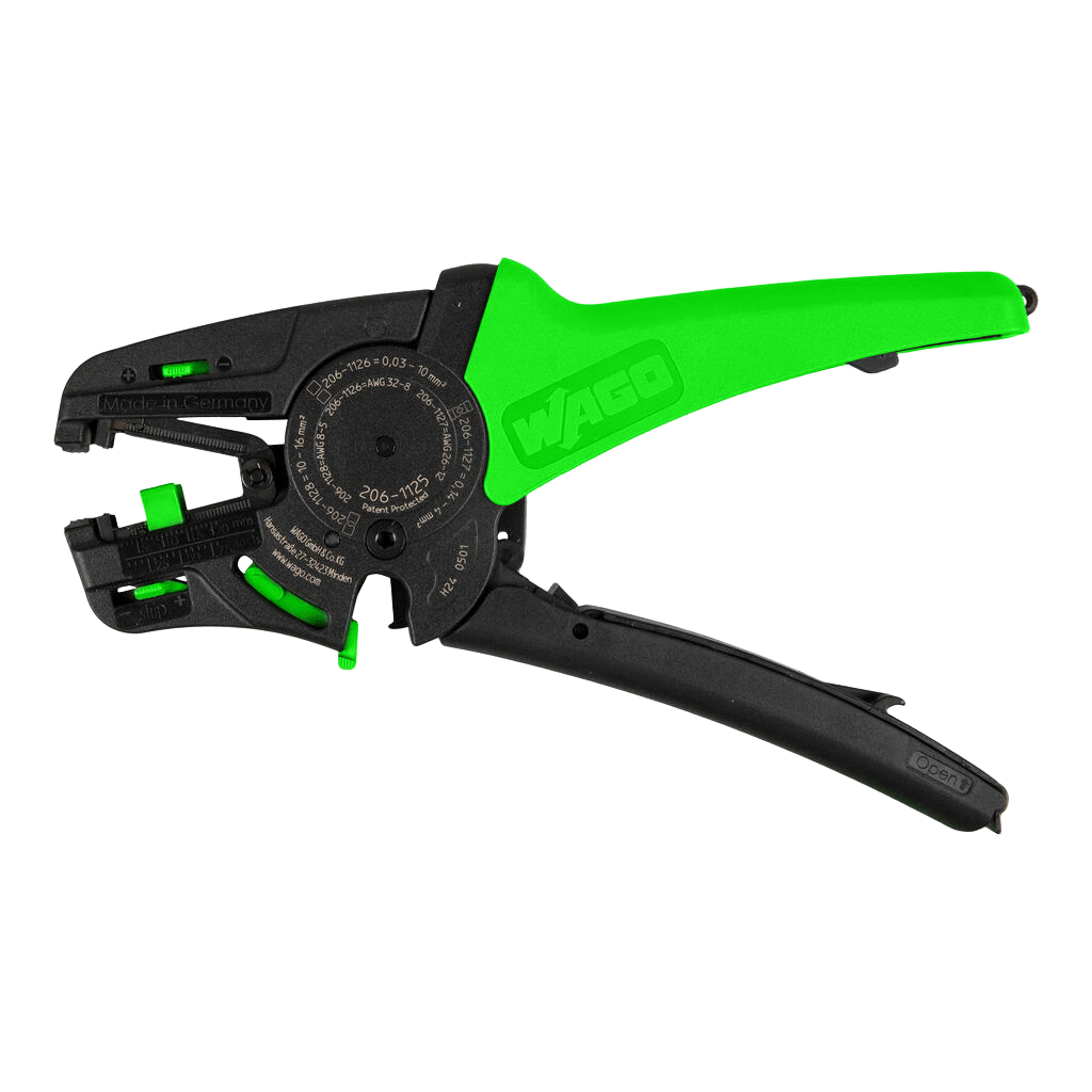 Pelacable Manual / Quickstrip Vario / Capacidad 0.03-16 mm² / Ajuste Automático Sección / Función Corte / Pelado Parcial / Cuchilla Reemplazable / Verde-Negro