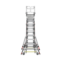 Escalera de Fibra de Vidrio con Jaula de 8'-14' (2.44 - 4.27 m). Con Ajuste en Ruedas (RATCHET™ Leveler) (SKU:18515-817).