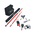 Escalera de Fibra de Vidrio con Jaula de 8'-14' (2.44 - 4.27 m). Con Ajuste en Ruedas (RATCHET™ Leveler) (SKU:18515-817).