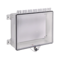 Gabinete de protección tipo 4X con placa trasera y bloqueo de pulgar - Transparente