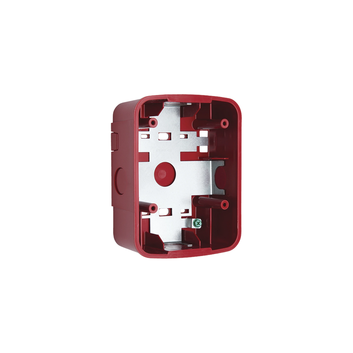 Caja de Montaje en Pared para Bocina y Bocina con Lampara Estroboscopica y para montaje en Techo de Bocinas, Color Rojo