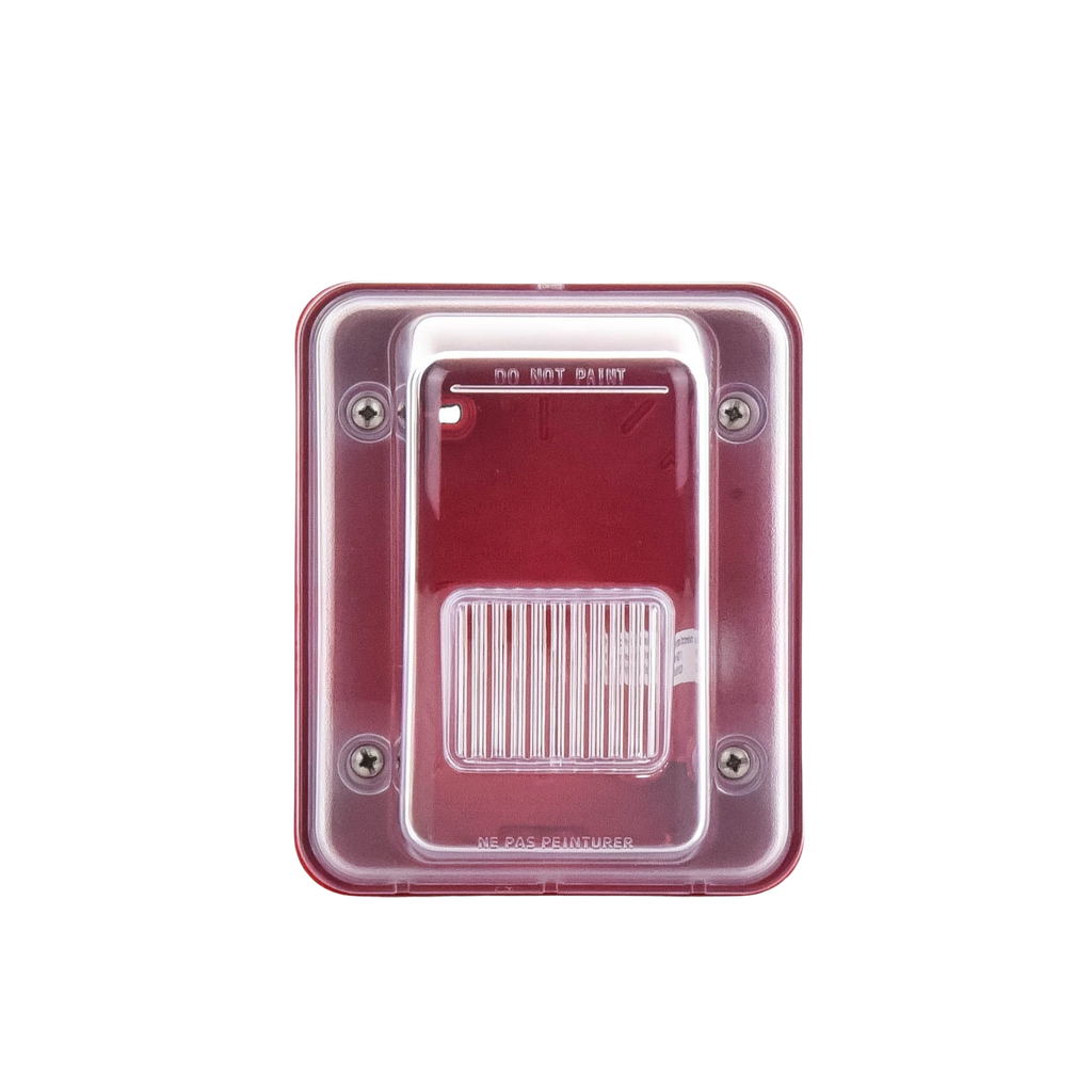 Caja de Montaje en Pared para Bocina y Bocina con Lampara Estroboscopica y para montaje en Techo de Bocinas, Color Rojo