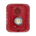 Sirena con Lámpara LED Estroboscópica / a 2 Hilos / Montaje en Pared / 24 Vcd / Configuración Estroboscópica Seleccionable / Texto en Inglés / Color Rojo