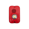 Sirena con Lámpara LED Estroboscópica / 2 Hilos / Montaje en Pared / 16 a 24 Vcd / Configuración Estroboscópica Seleccionable / Texto en Inglés / Color Rojo / Uso exterior