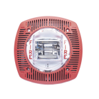 Bocina con Lámpara Estroboscópica para Instalación en Techo con Configuración Estroboscópica Seleccionable, Color Rojo