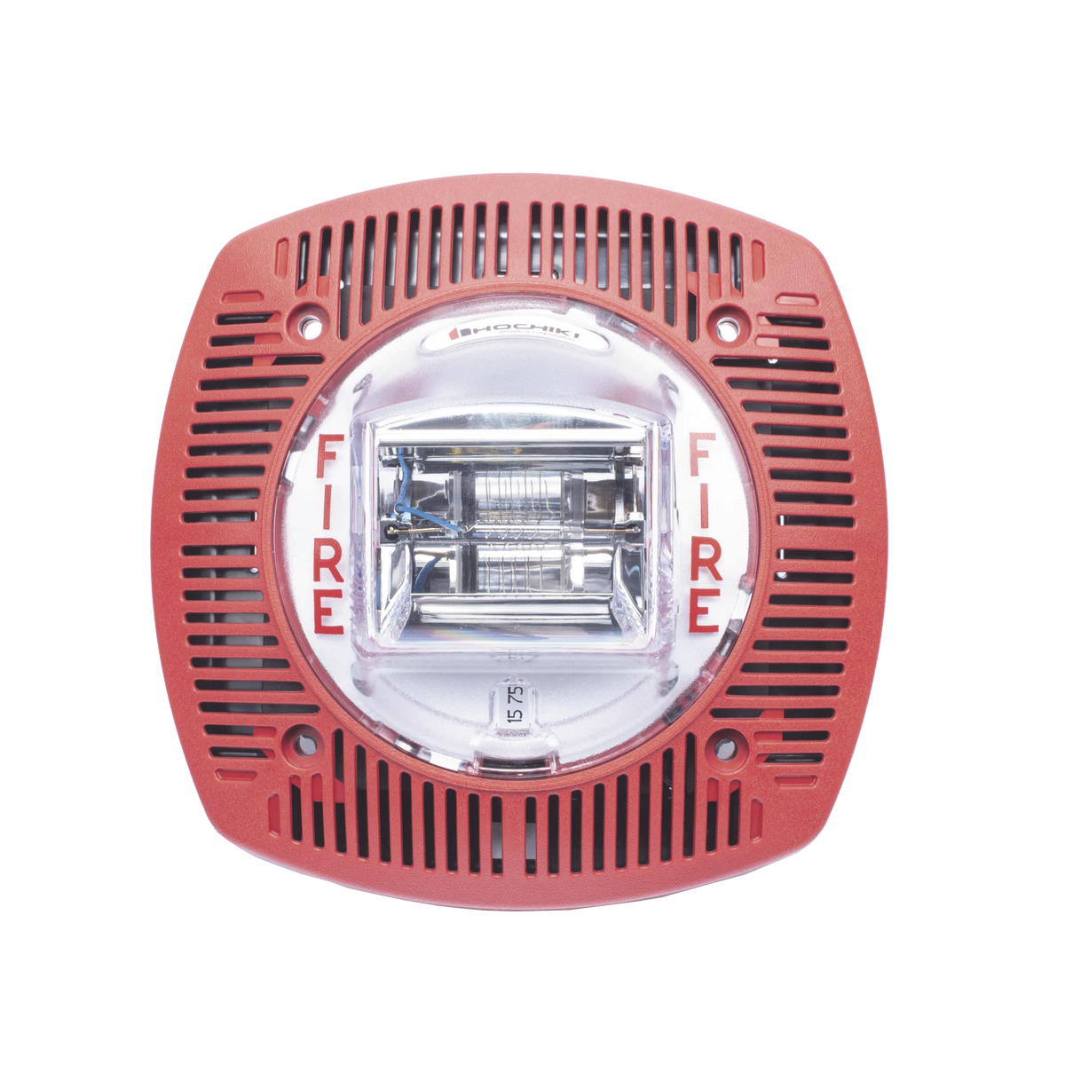Bocina con Lámpara Estroboscópica para Instalación en Techo con Configuración Estroboscópica Seleccionable, Color Rojo