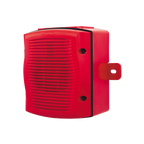Sirena con Lámpara Estroboscópica / para Exterior / a 2 Hilos / Montaje en Pared / 12 o 24 Vcd / Configuración Estroboscópica Seleccionable / Texto en Inglés / Incluye Caja de Montaje / Color Rojo