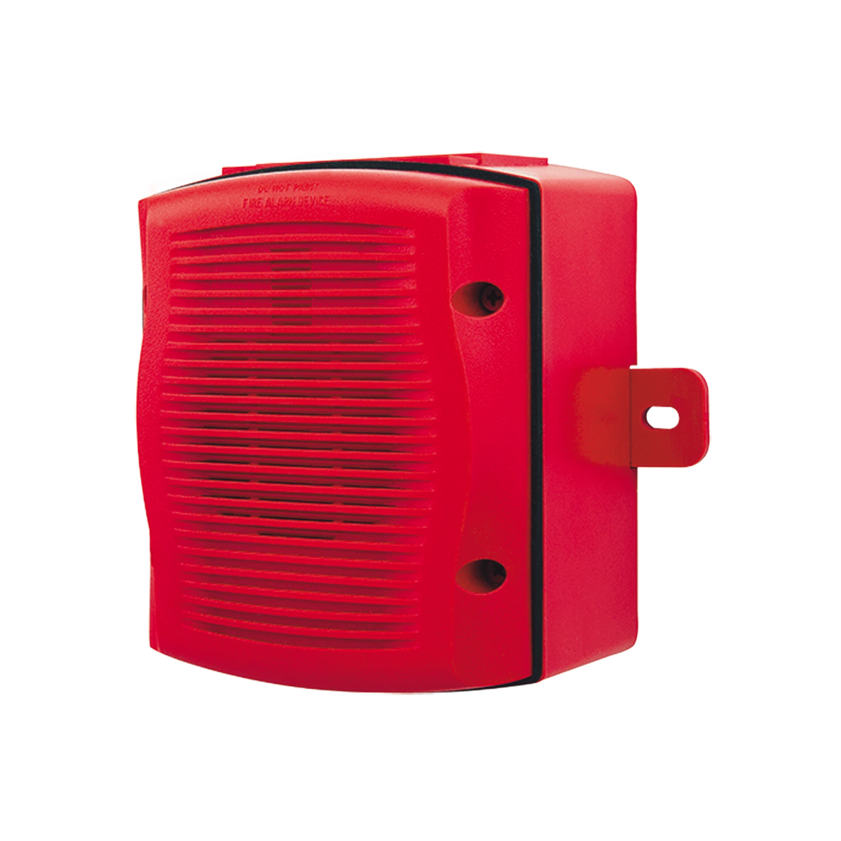 Sirena con Lámpara Estroboscópica / para Exterior / a 2 Hilos / Montaje en Pared / 12 o 24 Vcd / Configuración Estroboscópica Seleccionable / Texto en Inglés / Incluye Caja de Montaje / Color Rojo