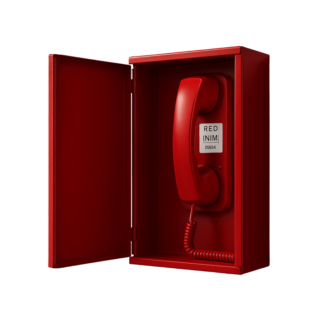 Dispositivo Telefónico de Emergencia | Grado de Seguridad 3 | Metal Rojo RAL3001 | 32 Teléfonos por Línea | Conexión IFAMFFT