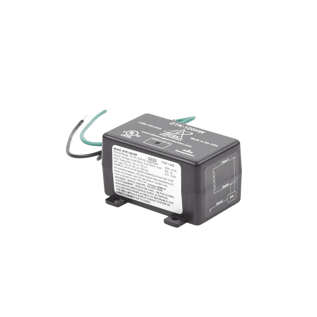 Dispositivo de Protección Contra Sobretensiones de 240 VCA, Para Paneles de Alarma de Incendio, Páneles Eléctricos residenciales, Motores, Sistemas de Bombeo