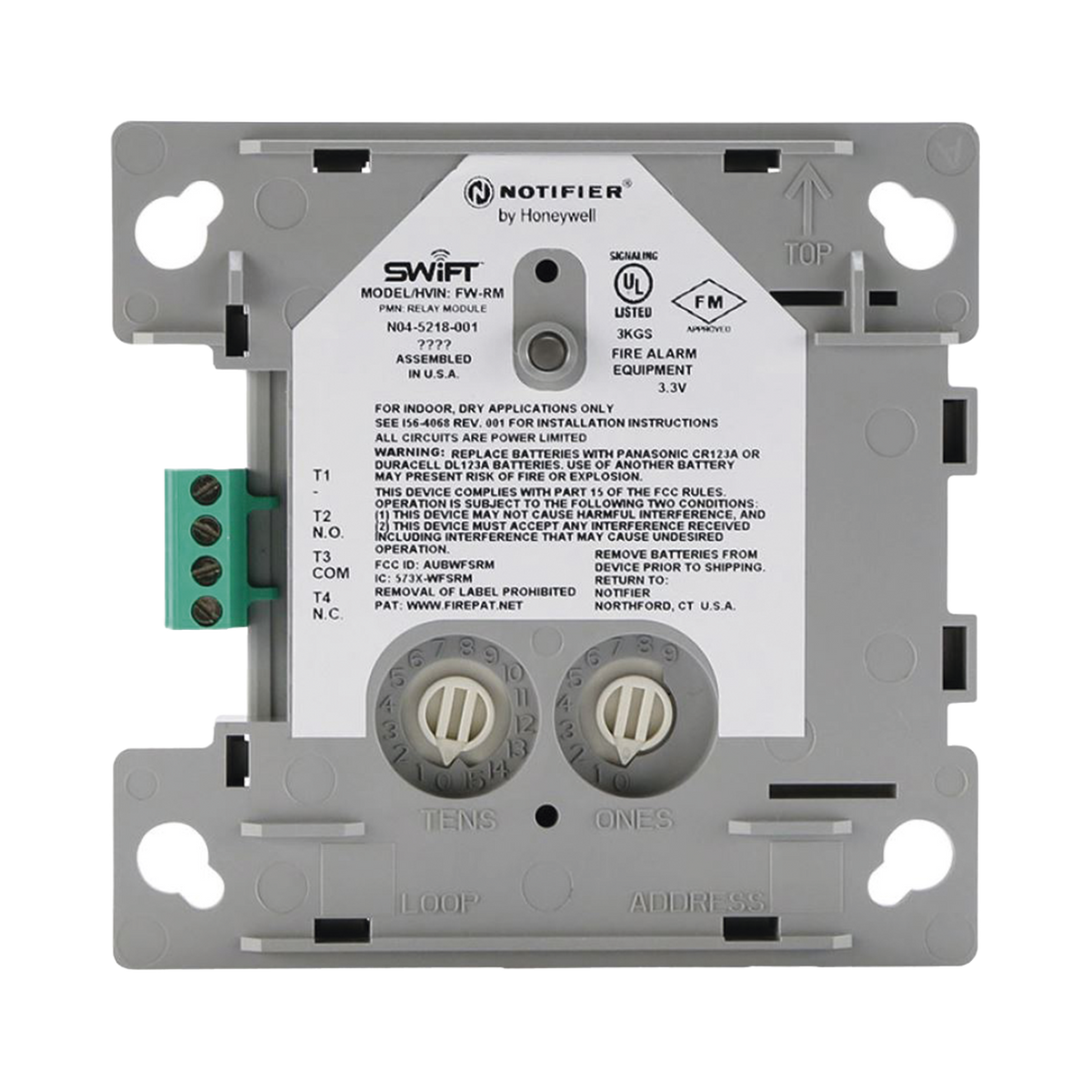 Módulo Relevador Inalámbrico/ Protocolo FlashScan® de NOTIFIER / Incluye Baterías