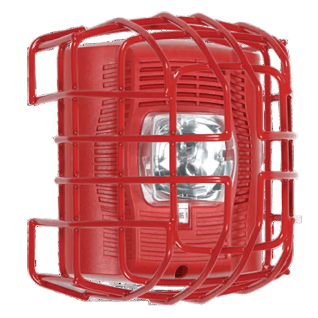 Protector De Rejilla Anti Vandalismo Y Golpes Accidentales, Color Rojo, Para Sirenas/Estrobos/Bocinas System Sensor, Montaje En Superficie, 7.49"Altox6.74"Anchox6.09"Profundidad