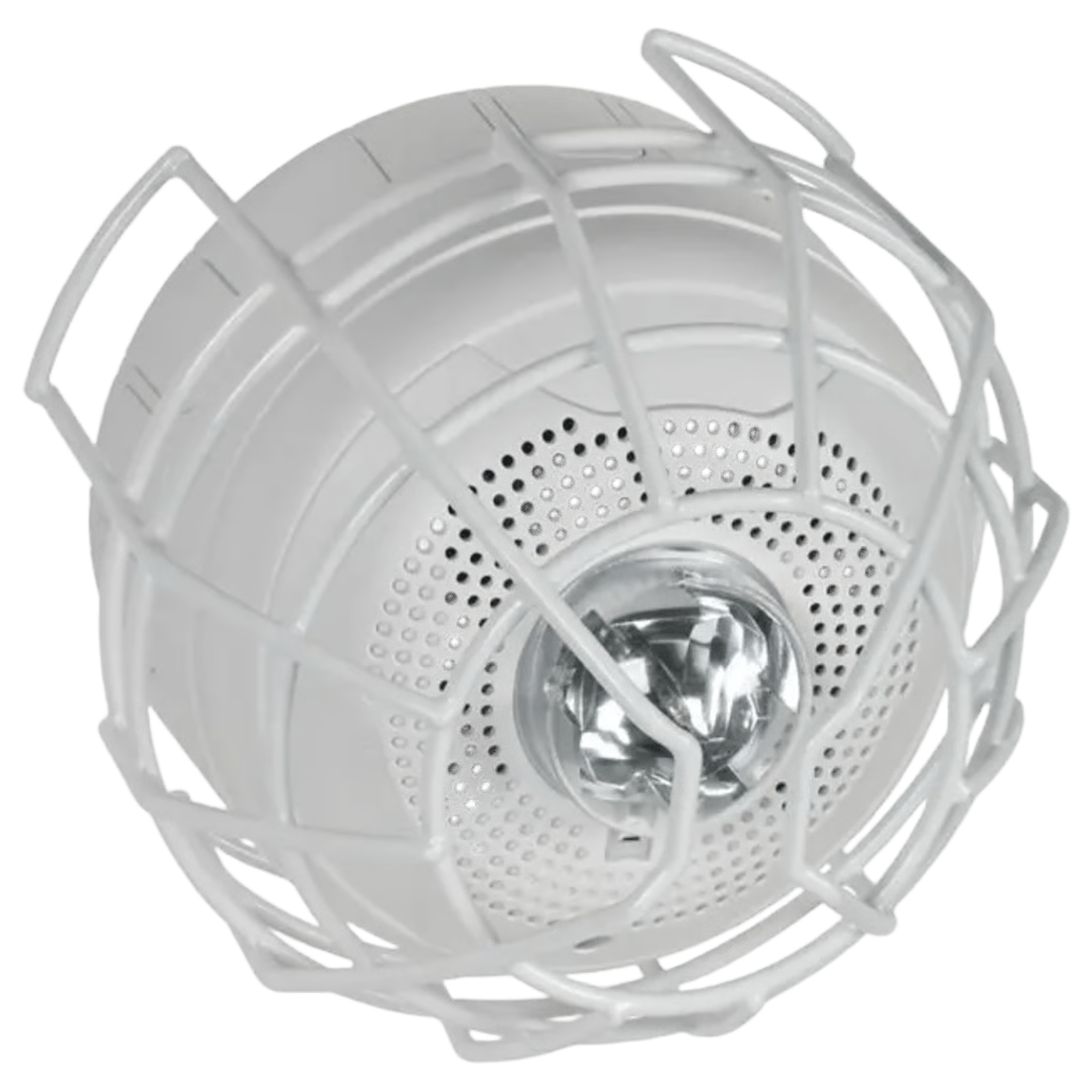 Protector De Rejilla Anti Vandalismo Y Golpes Accidentales, Color Blanco, Para Sirenas/Estrobos/Bocinas System Sensor, Montaje en Superficie en Techo, 8.55"Altox8.55"Anchox6.23"Profundidad